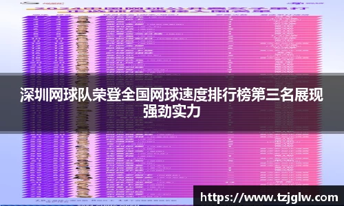 深圳网球队荣登全国网球速度排行榜第三名展现强劲实力